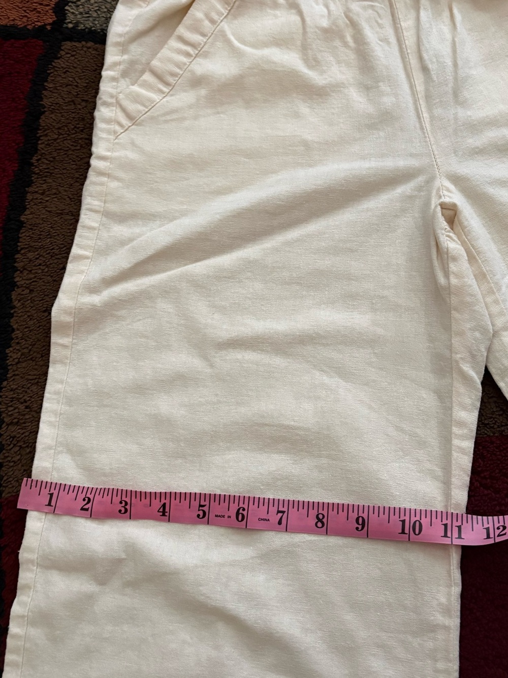 Rewind Cream Straight-Leg Linen Drawstring Pants - Picture 7 of 8